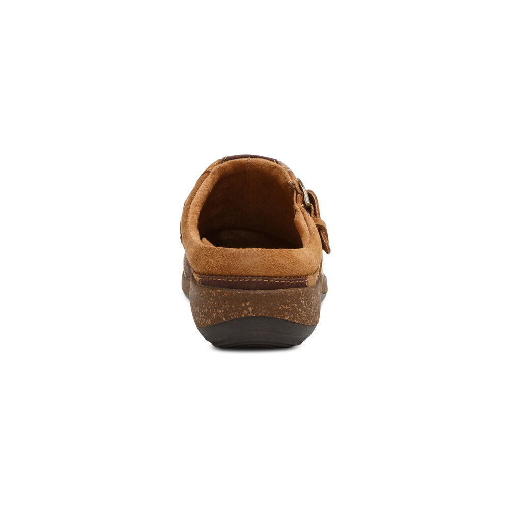 Aetrex Women's Libby Fleece With Arch Support Clogs - Brown | USA KKFSDOD